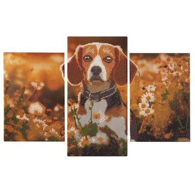 Diamond painting drieluik Hond