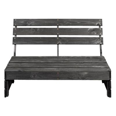 2L Home&Garden Palletbank - Blackwash - zwart