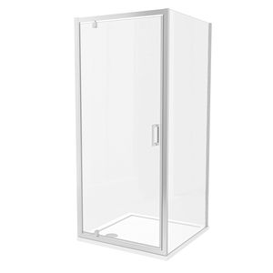 Luca Varess Vidor douchecabine met draaideur en vaste zijwand 90 x 90 cm helder glas glans chroom profiel