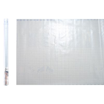 Decoratie plakfolie - privacy raamfolie - 45 cm x 2 m - melkglas vierkantjes design - zelfklevend