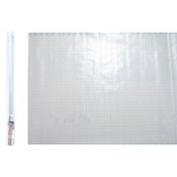 Decoratie plakfolie - privacy raamfolie - 45 cm x 2 m - melkglas vierkantjes design - zelfklevend - thumbnail