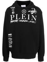 Philipp Plein hoodie en coton à logo imprimé - Noir