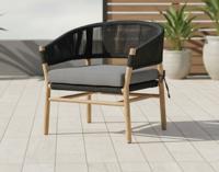 Denver coffee chair anthracite alu/rope anthracite/acacia teak look Eurofar - Eurofar