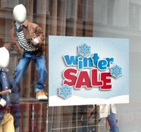 Etalage sticker winter sale