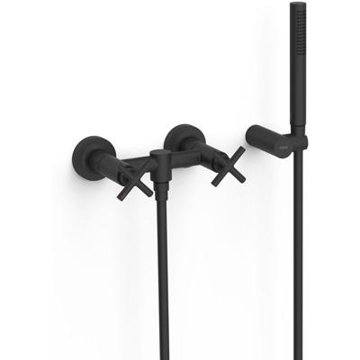 Douchekraan Tres Mont Blanc | Opbouw | Mengkraan | 2-hendels | hoh 15 cm | Incl.Handdoucheset | Zwart