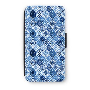 Blauw motief: iPhone XS Flip Hoesje