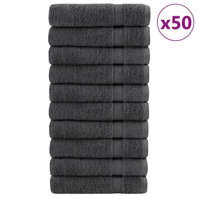 VidaXL Handdoeken solund 50 st 600 g/m² 50x100 cm antracietkleur