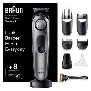 Braun BeardTrimmer 7 Baardtrimmer Series 7 BT7420, Trimmer Met Kapperstools en 100 Minuten Gebruiksduur