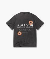 Jorcustom Flowers Loose Fit T-Shirt Heren Donkergrijs/Oranje - Maat M - Kleur: DonkergrijsOranje | Soccerfanshop