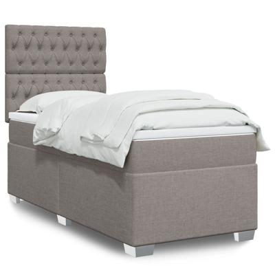 Boxspring met matras stof taupe 90x200 cm