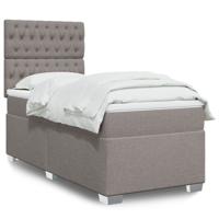 Boxspring met matras stof taupe 90x200 cm