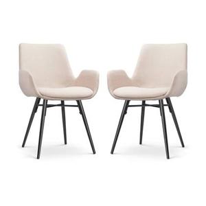 Nolon Nova-Eef Eetkamerstoelen Set van 2 - Beige - Zwarte Poten