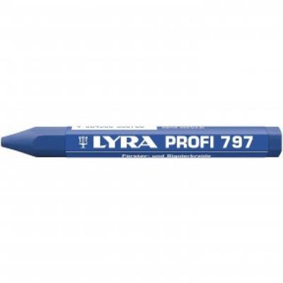 Lyra merkkrijt zeskant - Profi 797 - met wikkel - 120x12mm - blauw