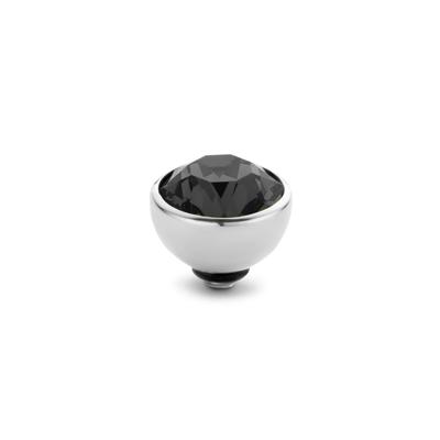Melano Twisted Basic CZ Steentje Transparant Black | Zilver