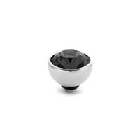 Melano Twisted Basic CZ Steentje Transparant Black | Zilver