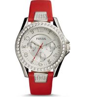 Horlogeband Fossil ES4111 Leder Rood 18-20mm variabel