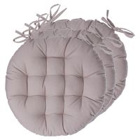 Atmosphera Stoelkussens rond - 6x - beige - katoen - 38 x 6.5 cm - wicker zitkussen - thumbnail