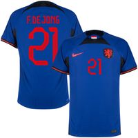 Nederlands Elftal Dri Fit ADV Shirt Uit 2022-2023 + F. De Jong 21