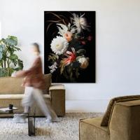 Urban Cotton Wandkleed 'Flower Selection' 80 x 110cm in Frame - black