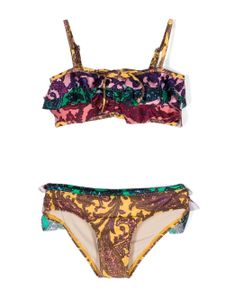 ZIMMERMANN Kids bikini Tiggy à volants - Marron