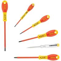 Set di 6 cacciaviti isolati 1000V - STANLEY FATMAX - 0-65-441 - Elettricista + Philipps + Tester