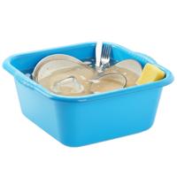 Plasticforte afwasteil - afwasbak - vierkant - kunststof - 10 liter - 36 x 34 x 15 cm - Blauw