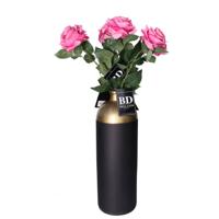 Kunstbloem Roos Dijon - 5x - 64 cm - donker roze - zijde - kunstbloemen