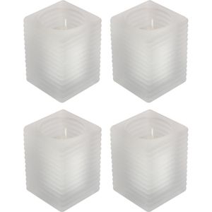 4x Matte kaarsenhouders met kaars 7 x 10 cm 24 branduren   -