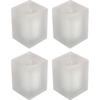 4x Matte kaarsenhouders met kaars 7 x 10 cm 24 branduren   -