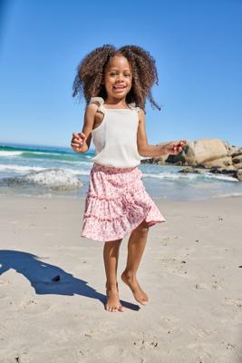 Meisjes rok short van jersey lichtroze
