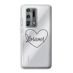 Forever heart black: Huawei P40 Pro Plus Transparant Hoesje
