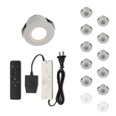 Set LED-inbouwspot met afstandsbediening Valdeno wit 3W dimbaar IP44 1-12 stuks