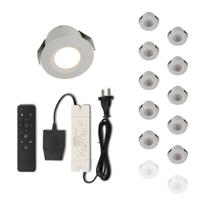 Set LED-inbouwspot met afstandsbediening Valdeno wit 3W dimbaar IP44 1-12 stuks