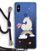 Regenboog eenhoorn: Xiaomi Mi Mix 3 Transparant Hoesje met koord