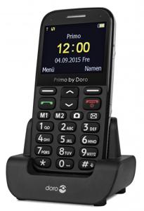 Primo by DORO 366 Senioren mobiele telefoon Met laadstation, SOS-knop Zwart