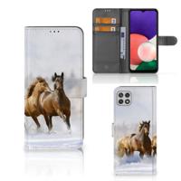 Samsung Galaxy A22 5G | Telefoonhoesje | Met pasjeshouder | Paarden