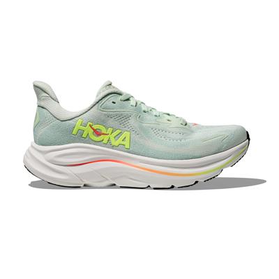 Hoka Clifton 10 hardloopschoenen Sea Glass/Neon Flame WIDE Dames 40 Hoka Clifton 10 hardloopschoenen Sea Glass/Neon Flame WIDE Dames 40