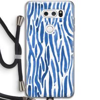Blauwe nerven: LG V30 Transparant Hoesje met koord Blauwe nerven: LG V30 Transparant Hoesje met koord