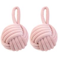Home deco factory deurstop knoop - 2x - roze - 1,15 kg - deurstopper