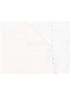 Saint Laurent Pre-Owned écharpe en soie à franges (années 1990) - Blanc