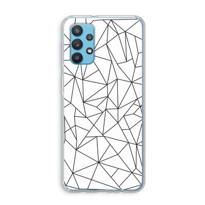 Geometrische lijnen zwart: Samsung Galaxy A32 4G Transparant Hoesje