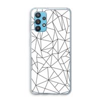 Geometrische lijnen zwart: Samsung Galaxy A32 4G Transparant Hoesje