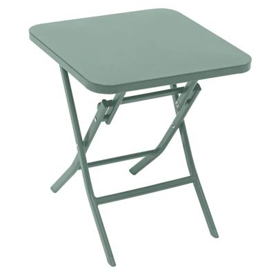 Bijzettafel/tuin tafel Oase - metaal - groen - 40 x 40 x 45 cm - voor buiten - inklapbaar