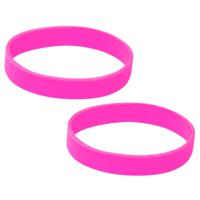 Siliconen armbandjes - 30x - stretch - roze - polsbandjes - volwassenen