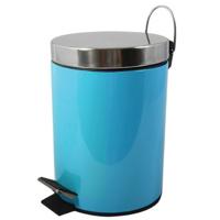 MSV badkamer/toilet pedaalemmer - turquoise blauw - 5L - 20 x 28 cm - thumbnail