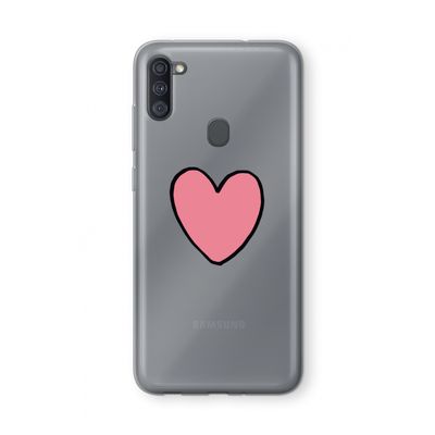 Hartje: Samsung Galaxy A11 Transparant Hoesje