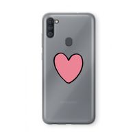 Hartje: Samsung Galaxy A11 Transparant Hoesje