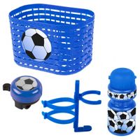 Accessoiresset Voetbal jongens blauw/wit 4-delig - thumbnail