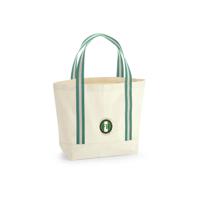 XL shopper tas groen wit groen - FR - Wat gaan we doen vandaag - logo groot