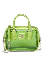 Miu Miu sac à bandoulière transparent à bords en cuir - Vert